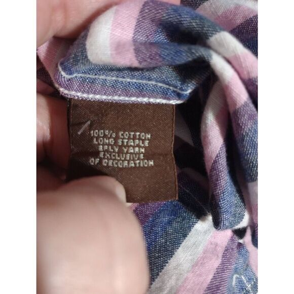 TailorByrd Shirt Men's Large Blue Pink Button Front - Picture 6 of 9